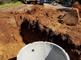Leach drains going in