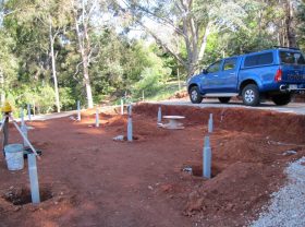 Steel poles for the floor frame