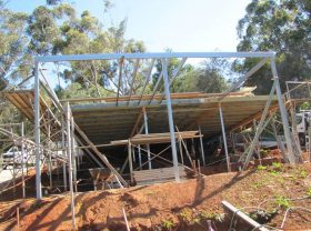 Deck framing underway